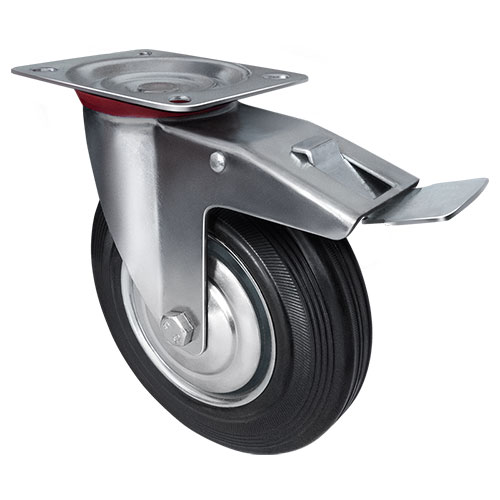 Колесо промышленное поворотное с тормозом SCb 63 Longway