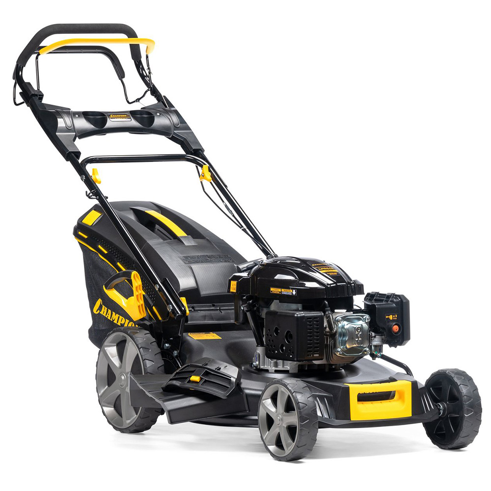 Газонокосилка CHAMPION LM5644 (PRO 4,4кВт привод 555мм 65л 25-75мм 1рычаг/6, 41кг 4в1)